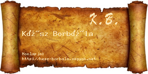 Kész Borbála névjegykártya